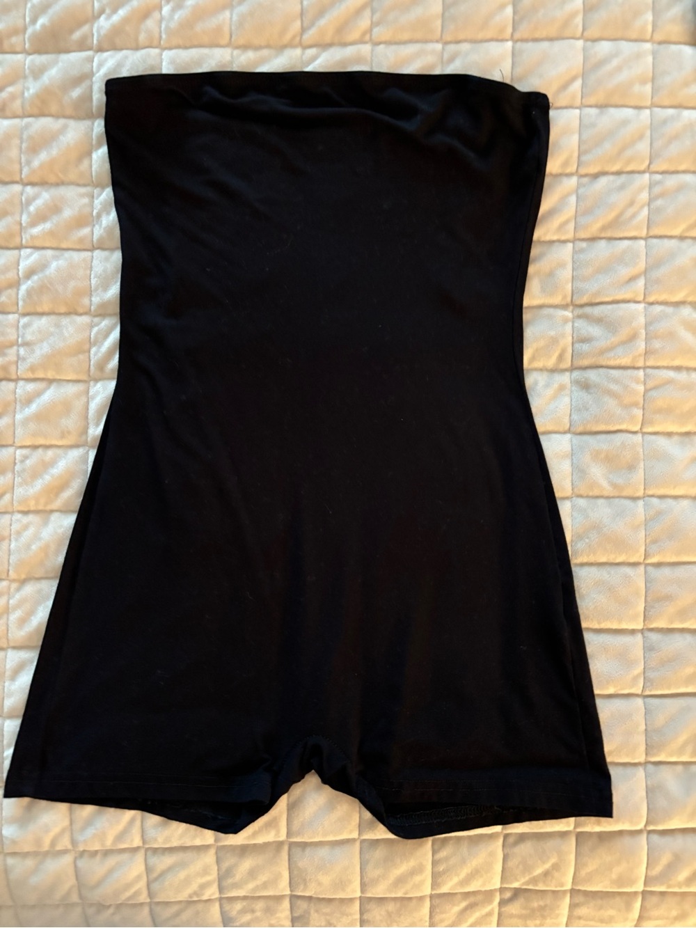 Women’s Black Strapless Tube Stretch Knit One-Piece Romper Size S